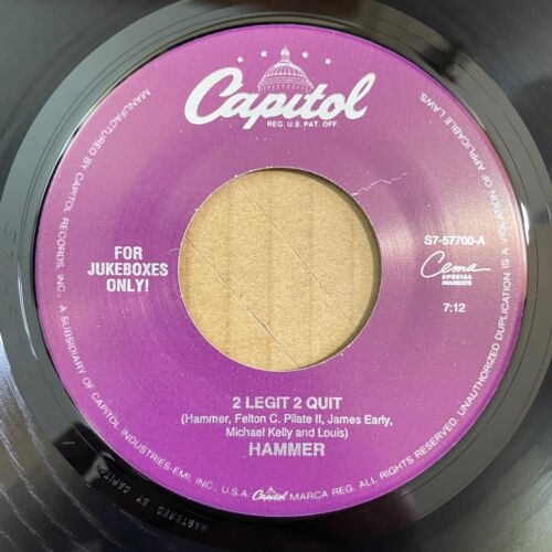 (MC) HAMMER 2 Legit 2 Quit 7:12 / 5:10 45 Capitol S7-57700 NEW UNPLAYED POP RAP