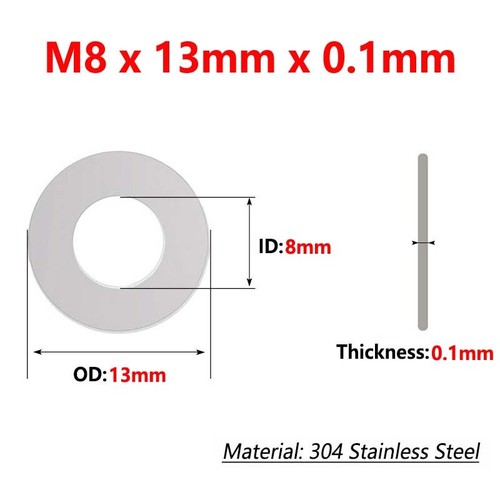 Stainless Steel Ultra Thin Flat Washer Ultrathin Shim Gasket Thickness 0.1-0.5mm - Picture 115 of 254