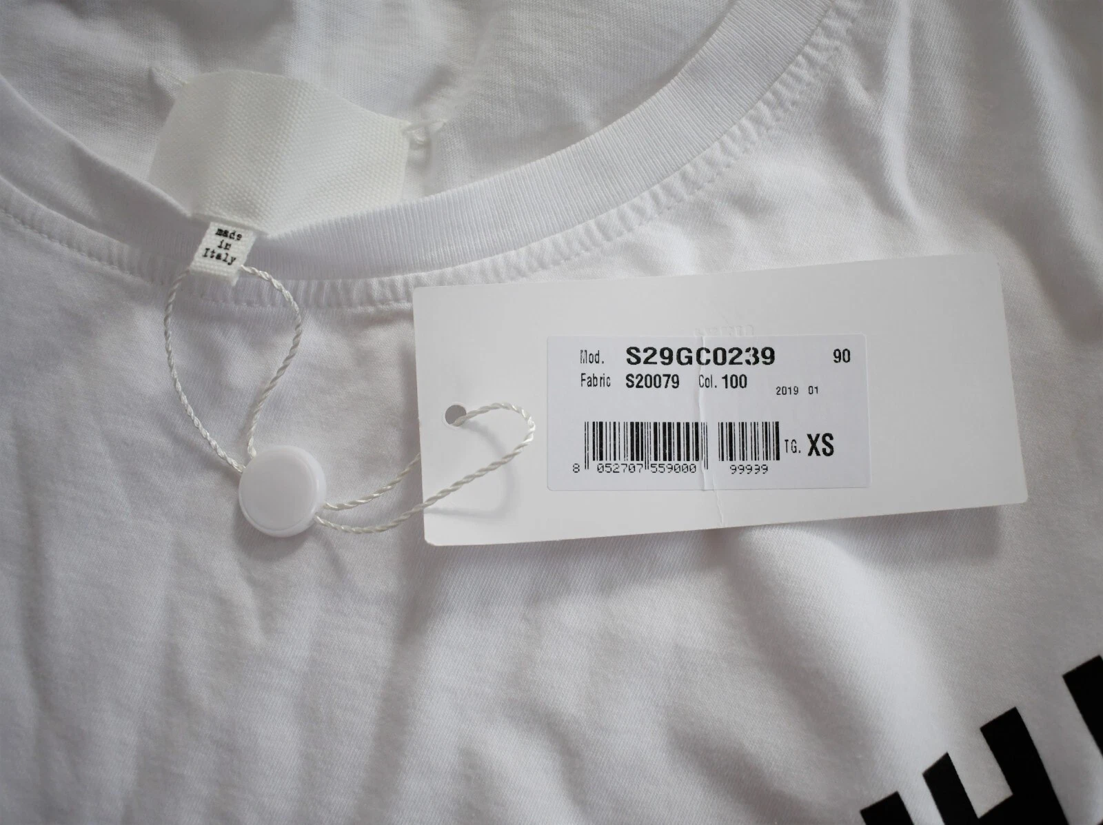 MAISON MARGIELA T SHIRT 100% COTONE XS Abito MAISON MARTIN MARGIELA Bianco "TOP HAIT HIB