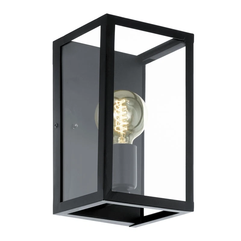 Applique Vintage Noire Avec Verre Transparent À 1 Lumière GL1520 - Photo 1/1