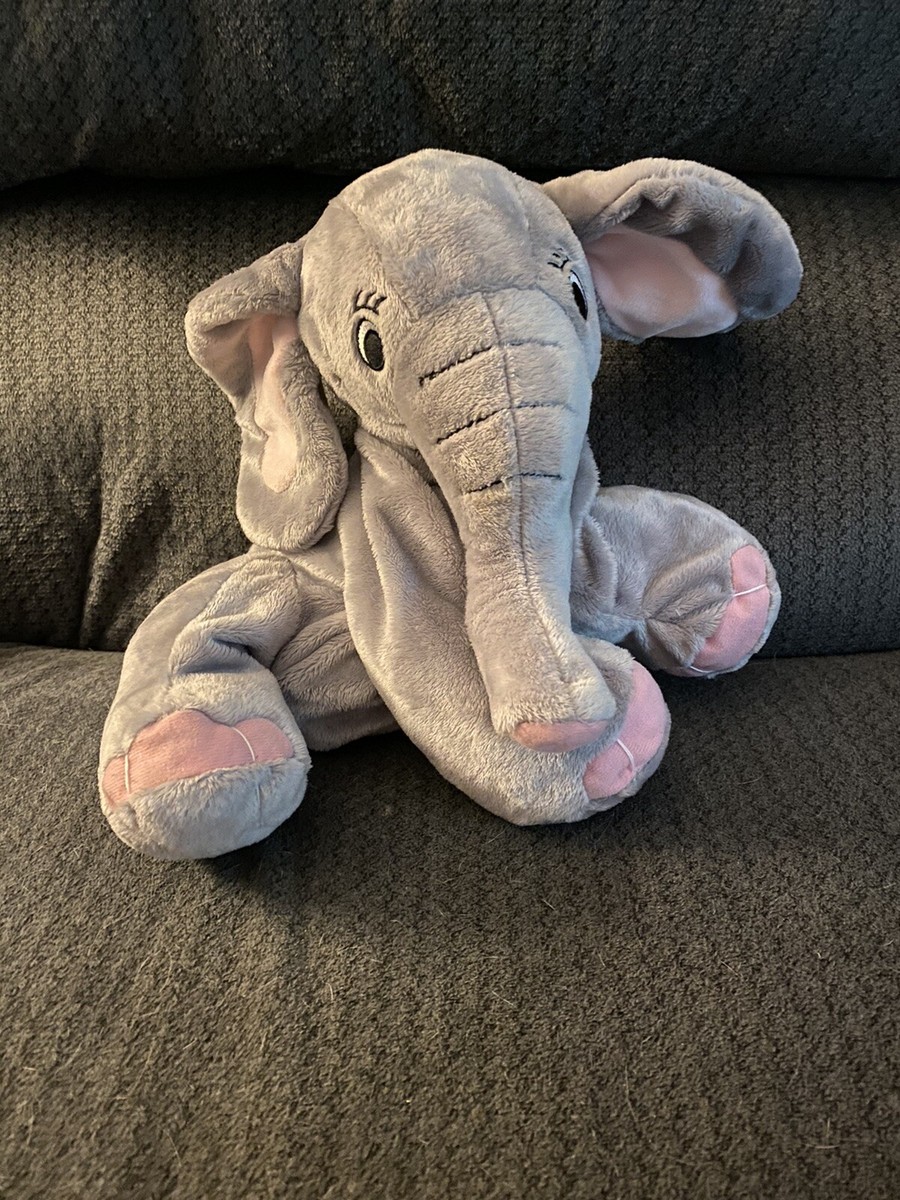 Teddy Mountain TRUNKS Gray Elephant Pink Ears 11” Stuffed Plush