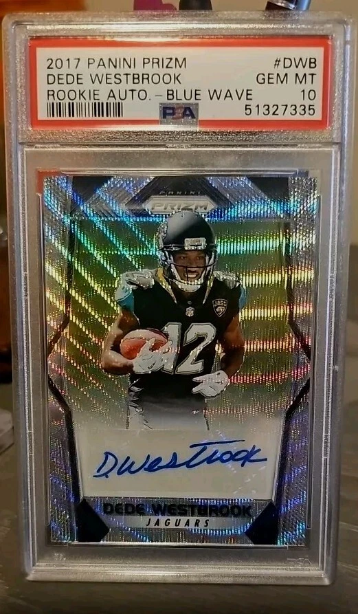 Dede Westbrook Panini Prizm Rookie Autographs #DWB Blue Wave