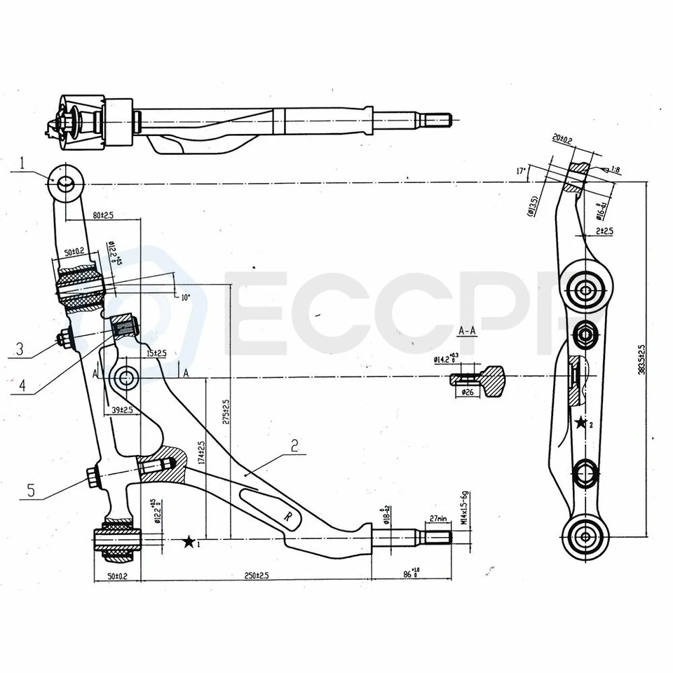 For 1998-2001 Acura Integra Front Control Arm Ball Joint Tie Rod Sway Bar Kit - Image 4 of 4