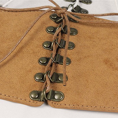 Maison Boinet suede laced corset belt Lace-up Corset Waist Leather Belt for Women – StockyardX  main image 4