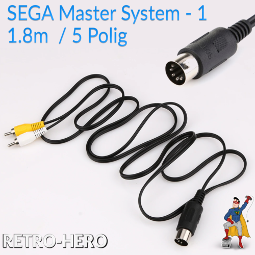 AV Kabel Sega Master System 1 TV Verbindungskabel Audio Video Videokabel Chinch - Photo 1/4