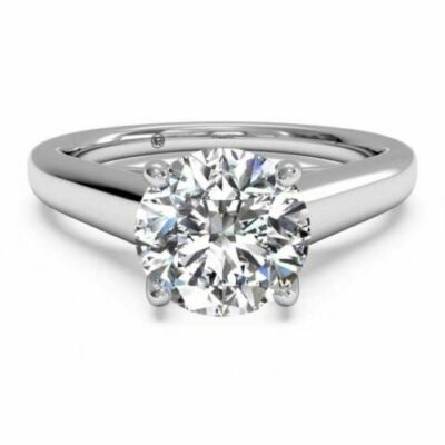 14K WHITE GOLD 1.00CT SI1/F ROUND CUT LAB DIAMOND SOLITAIRE ENGAGEMENT ...