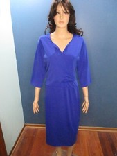 plus size 3XL blue stretchy zip up business maxi dress - UNBRANDED