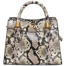 Guess Women's Nell Handbag Natural Python Mini Satchel Bag