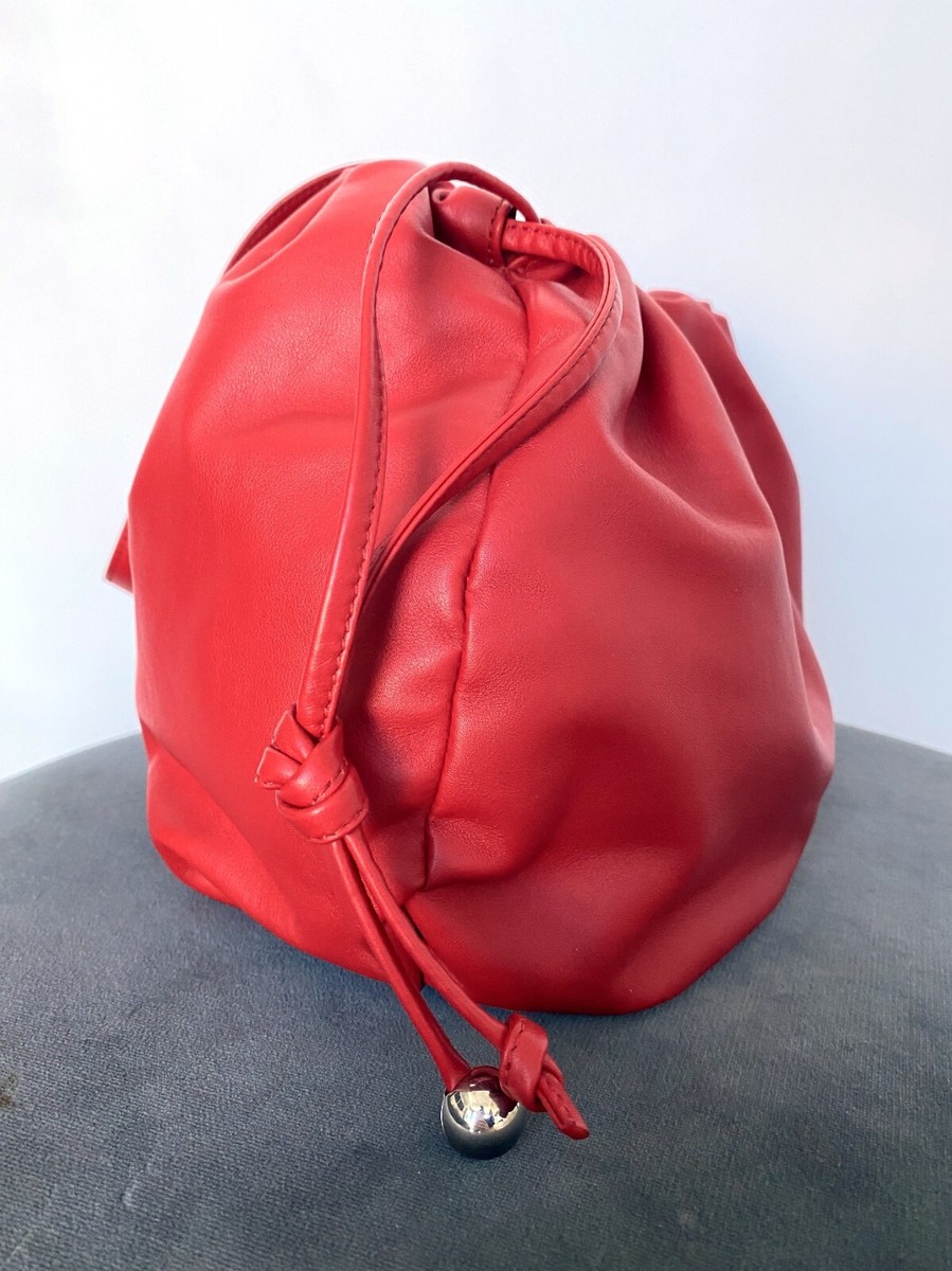 NWT! NEW! BOTTEGA VENETA Red Leather Handbag Bag Purse