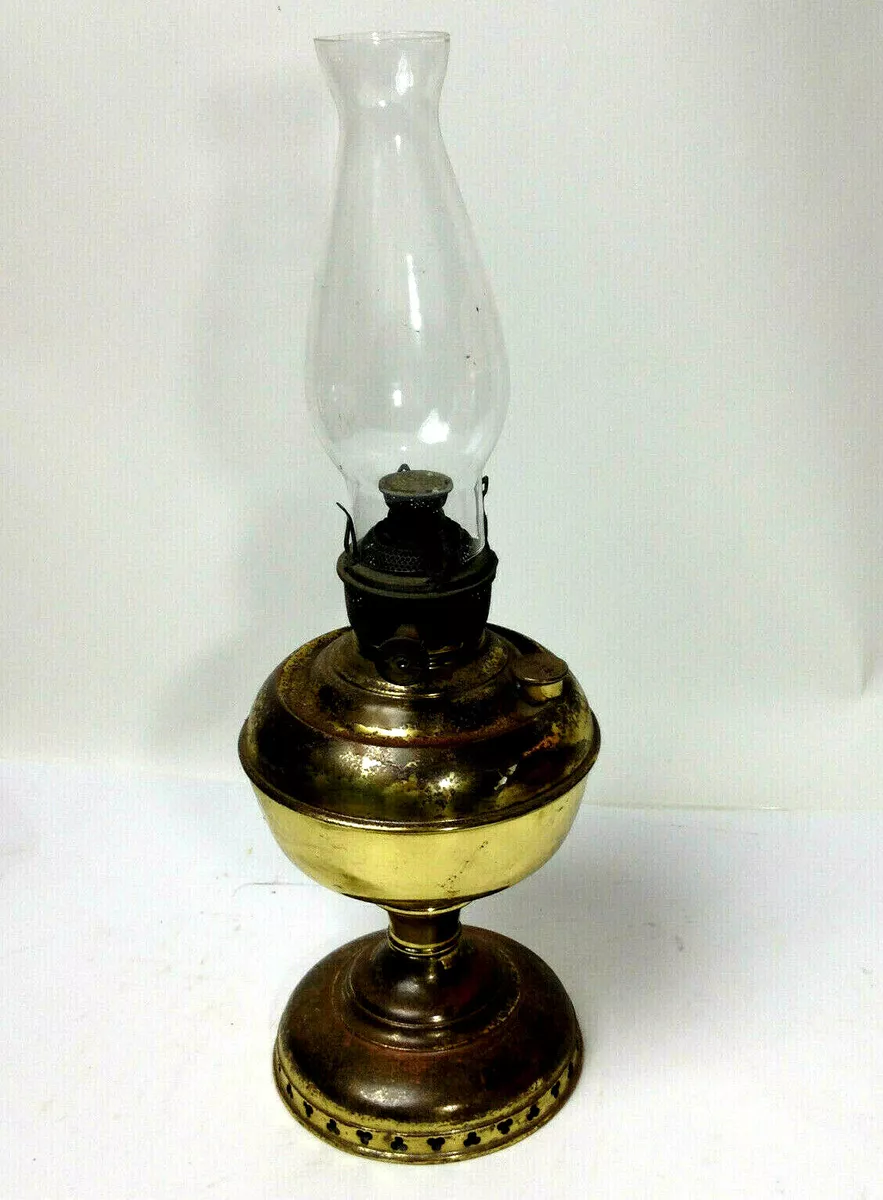 Antique Vintage MILLERS VESTRAL Brass Kerosene Lamp USA c1902