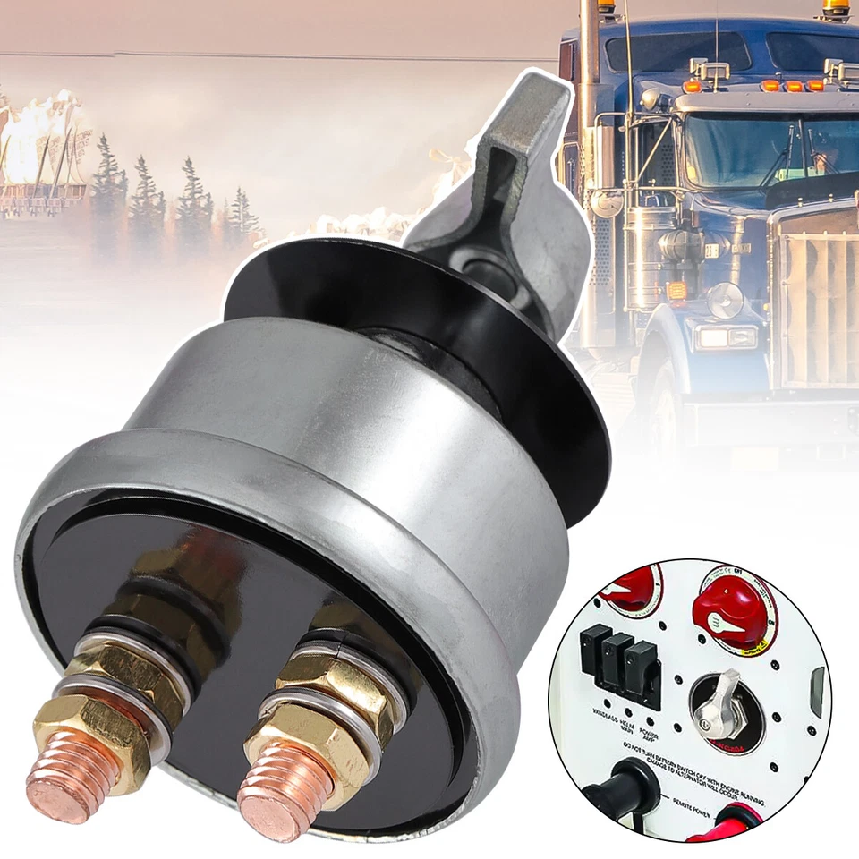 Interruptor de desconexión rápida de batería maestra de 12V-24V 2 postes corte de alimentación de alta resistencia Foto 2 de 4