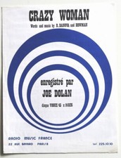 Partition vintage sheet music JOE DOLAN : Crazy Woman *70's Danova Howman