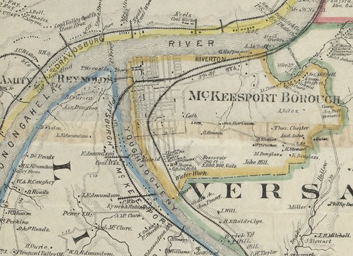 1883 Landowner Map of Allegheny County & Pittsburgh Pa - 第 4/5 張圖片