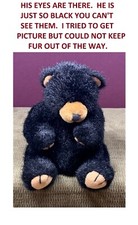 VINTAGE RUSS BERRIE  CO. RETIRED BLACK BEAR NAMED "BLACKY" PLUSH/STUFFED ANIMAL