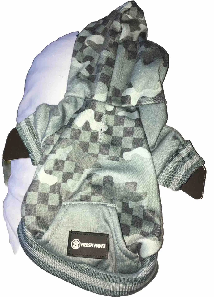 Sudadera con Capucha Fresh Pawz Gris/Azul Camafeo Perro XSmall Foto 2 de 2