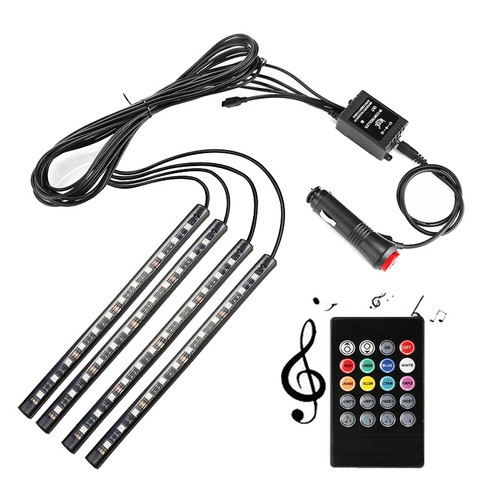 RGB 48 LED Light Strip Interior Atmosphere Neon Lamp Remote Control For Cars 12V - Bild 1 von 10
