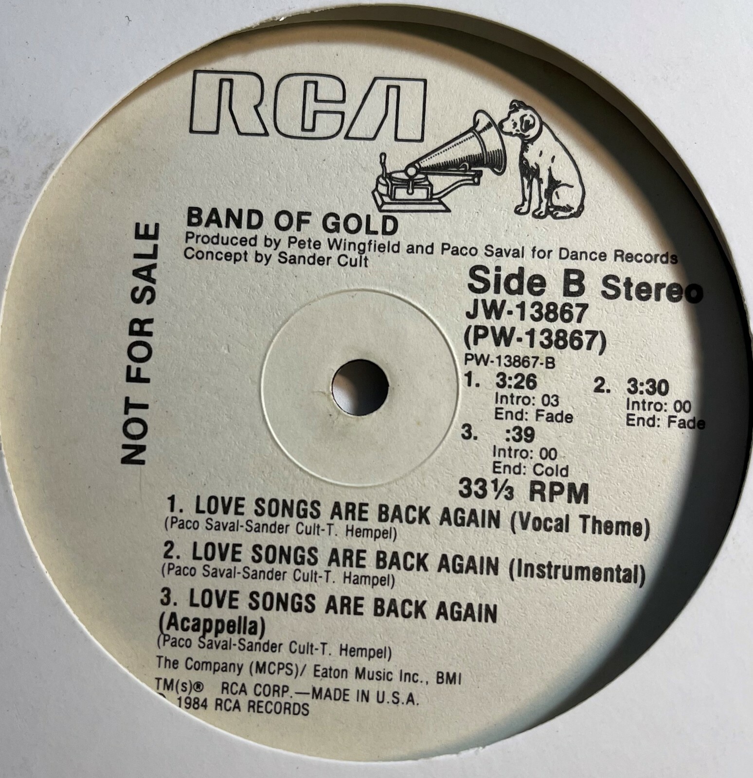 Band Of Gold Medley Love Songs Are Back Again 12" Vinyl Maxi Funk