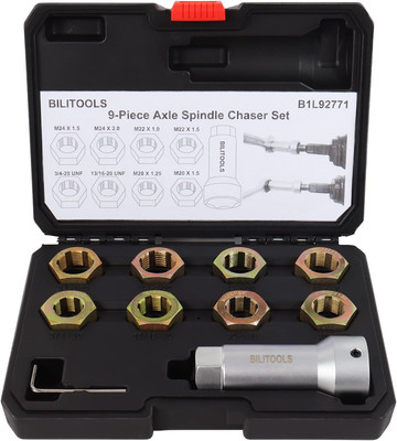 10-Piece Axle Spindle Thread Chaser Set, Thread Rethreading Restorer Tool Metric