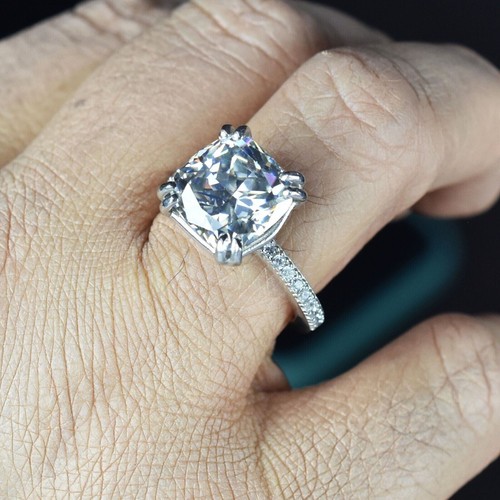 Certified Natural 6.75ct VS1 White Diamond 925 Sterling Silver Ring Christmas - Picture 3 of 12
