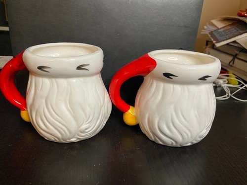 Santa Jolly Ole St. Nicholas Christmas SANTA Coffee Mug - Set of 2 - White Beard - Picture 5 of 12