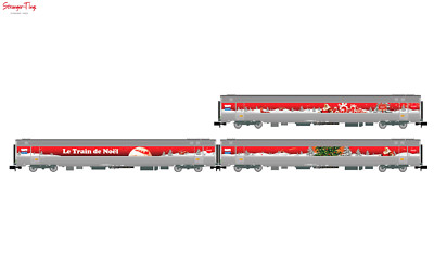 Arnold SNCF Train de Noel Coca Cola 2010 Coach Set (3) VI Spur N
