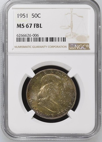$15,500 NGC Guide: 1951 50C MS67 Full Bell Lines Lot #572 - Picture 5 of 6