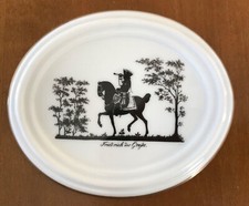 Volksstedt Porzellan Friedrich II Wandbild Friedrich d. Große mit Goldrand