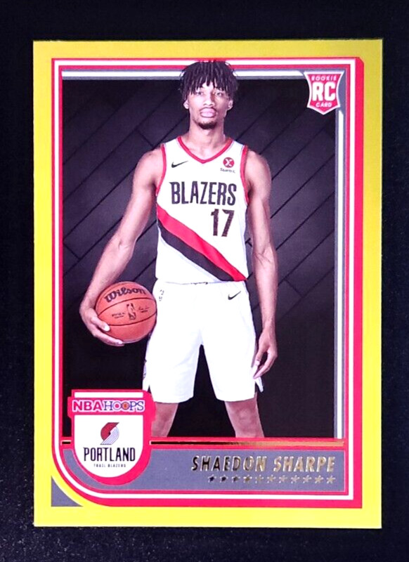 2022-2023 Panini NBA Hoops Yellow Flood Shaedon Sharpe #237 Rookie Card RC