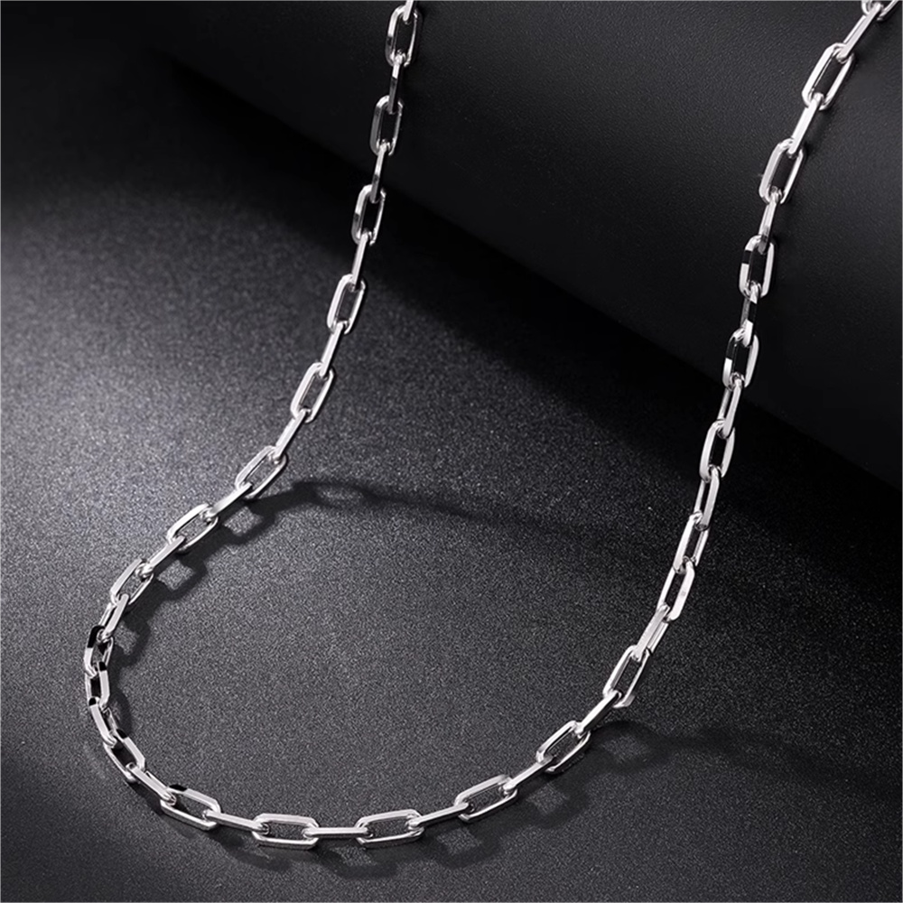 Pure Pt950 Platinum 950 Chain Men Women Square O Link Necklace 4.8-5g 20in