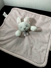 Blankets and Beyond Pink White Bunny Security Blanket Lovey Chevron Stitch