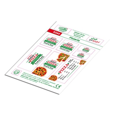 Pizza Restaurant   STICKER fit for building blocks tiles /5344