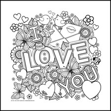 Color Me Bandanna I Love You 22"X22" Made in USA Hav-A-Hank
