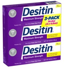 Desitin Maximum Strength Zinc Oxide Diaper Rash Paste - 4.8oz, Pack of 3