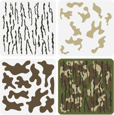 3 Pcs Layered Camo Stencils 11.8X11.8 Inch Camo Painting Stencil Plastic Camoufl