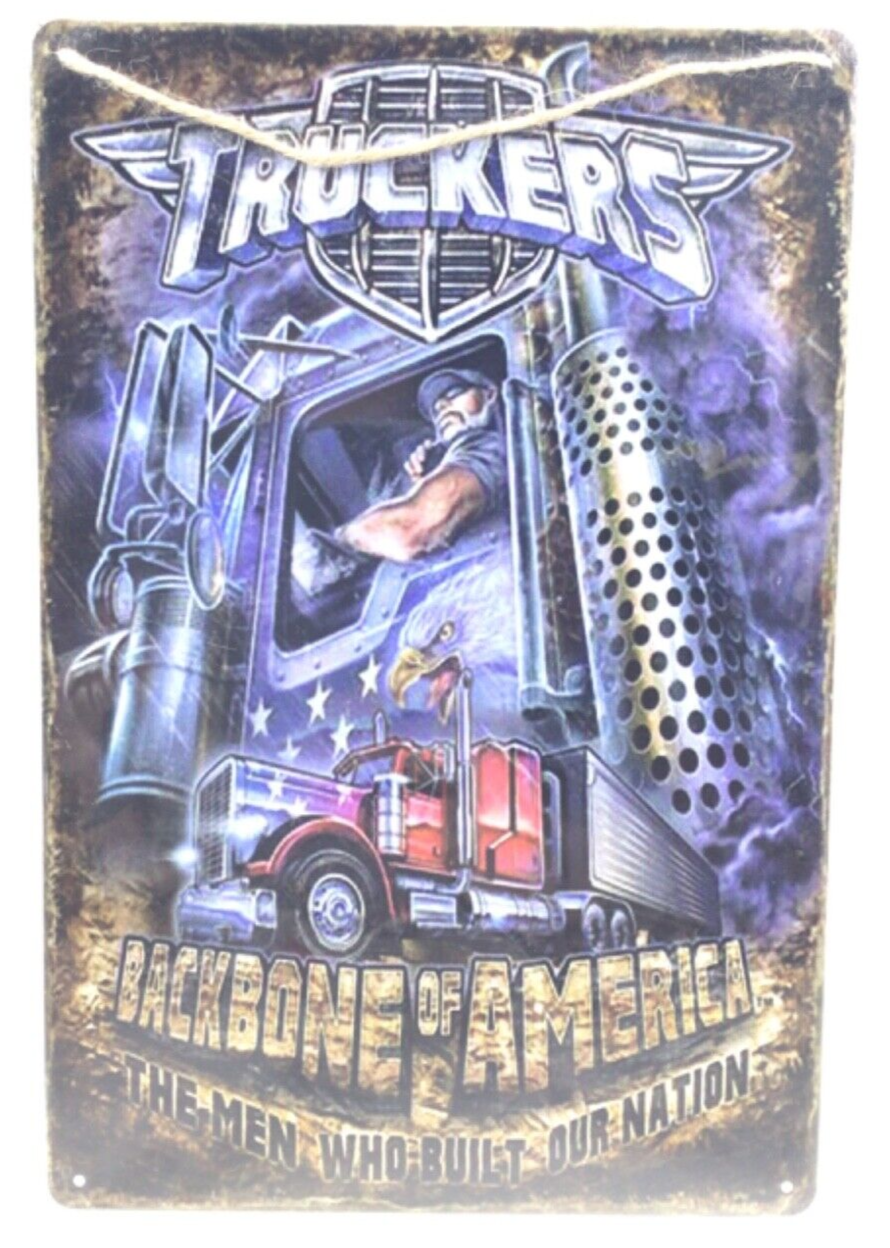 Tin Metal Sign Truckers Backbone of America 11-3/4” x 7-3/4” Approx New & Sealed