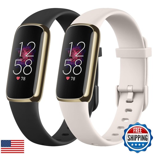 2er Pack Bänder für Fitbit Luxe Bänder für Damen Herren, weiches Silikonarmband Rep