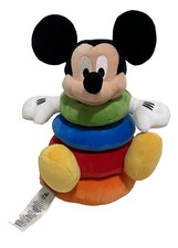 Disney Baby Mickey Mouse Soft Plush Stacking Ring Toy Infant Sensory Fun