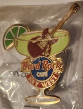 Hard Rock Cafe Pin Key West Pin Pals Margarita Glass With Lime & Guitar & Parrot