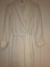 VTG Vanity Fair Women Robe houseboat belted ivory cream lace wrap USA SZ XS GUC