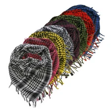 Houndstooth Checker Arab Arafat Shemagh Kafiyah Desert Style Square Scarf Throw