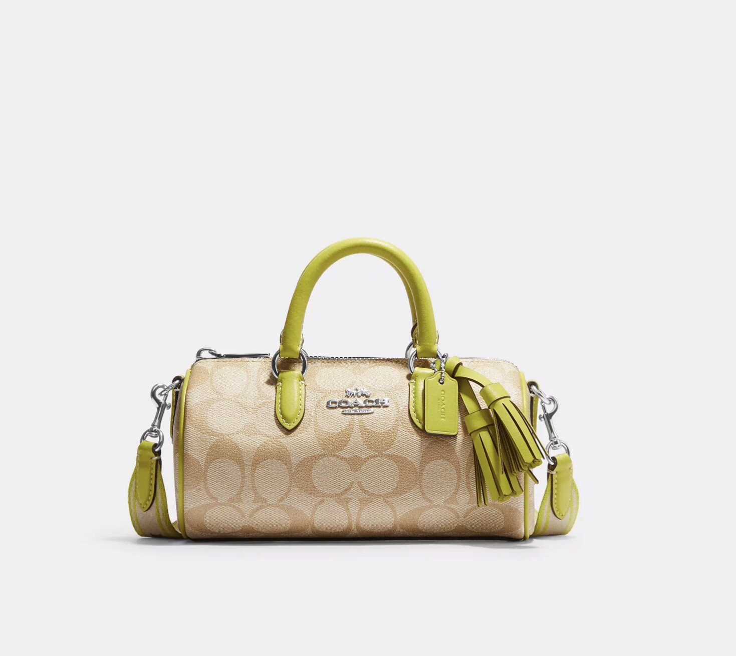 ☂️🍄 Coach Lacey Crossbody Bag in Signature Canvas - Gold Khaki Cerise CB874 New With Tags