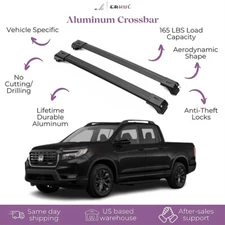 ERKUL Roof Rack Cross Bar Fit Honda Ridgeline 2017-2026 Fits Raised Rails Black
