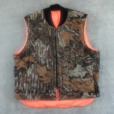 VTG Walls Vest Men's Sz XL Realtree Camo Reversible Orange Blizzard Pruf Hunting