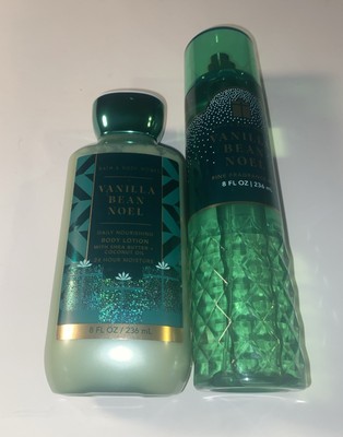 Bath & Body Works Vanilla Bean Noel Set of 2  8 oz Lotion & 8 oz Fine Mist