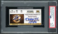 Ryan Donato Auto Kraken Inaugural Game Ticket PSA 8 Sig 10 1st Goal 10/12/21 DNA