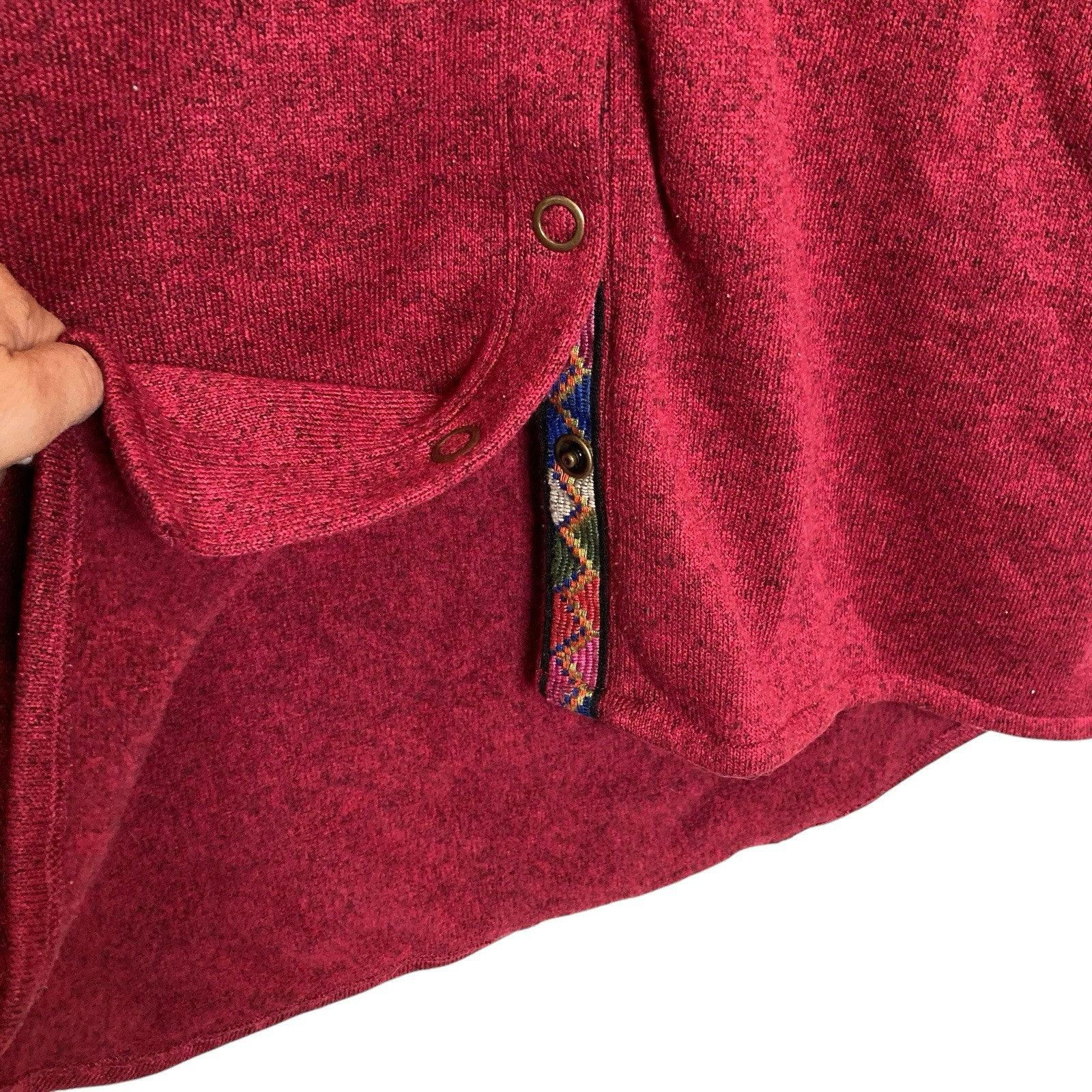 Soft Surroundings Red Snap Down Jacket Size Large… - image 6