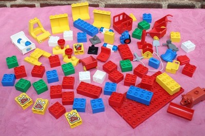 LEGO DUPLO BAUSTEINE STEINE SONDERSTEINE PLATTE SCHUBKARRE KUH TROG SPULE u.v.m.
