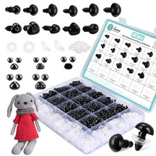 662Pcs Safety Eyes and Noses for Amigurumi, Junreox Preimum 5-14mm Black