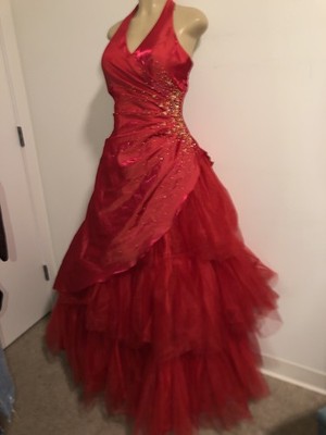 bella formal by venus red Beaded Dress- Sweet 15, sweet 16 ,gala￼, Formal ￼ball