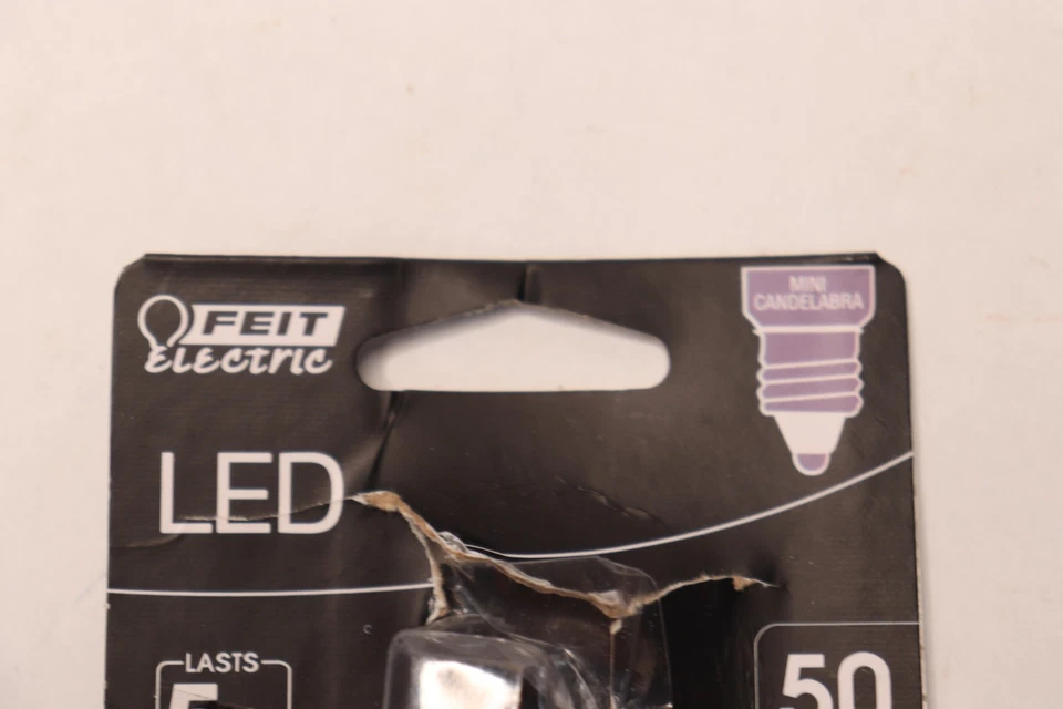 Feit Electric Dimmable LED Light Bulb Mini Candelabra Bright White E11 50W - Image 4 of 4